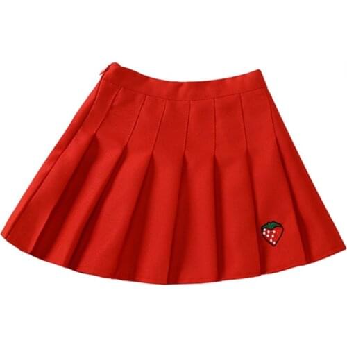 Strawberry Pattern Casual Toddler Sundress Baby Girl Skirt Summer Cute Baby Girl Pleated Skirt 0-5T