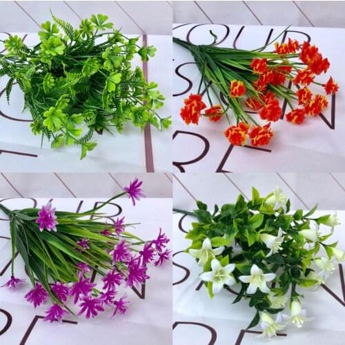 1 Brance Artificial Plants Plastic Adjustable Grass Plant Artificial Flower Wedding Flower Decoration Christmas Home Decoration