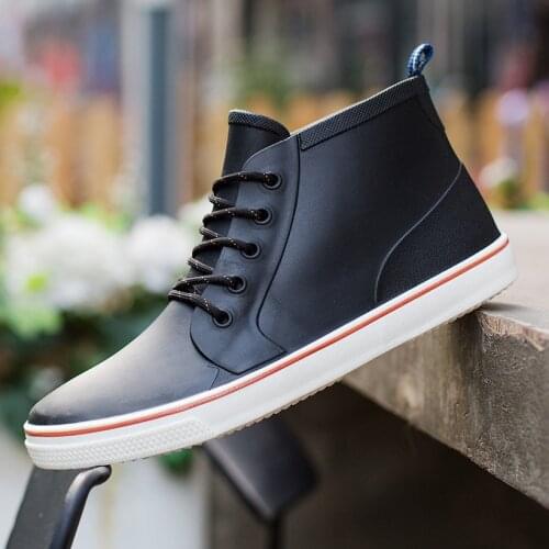 Rainboots Slip Water Shoes Fishing Boots Short Rubber Rain Boots Man Bot Garden Boots Men Lovers Shoes H453