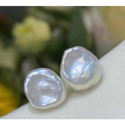 Natural white petals Baroque Pearl Earring 18K Stud earrings Gift For Her Aurora Fashion Irregular Mesmerizing simple jewelry