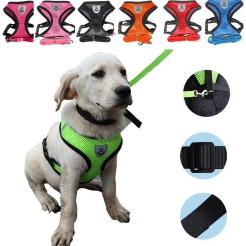 Pet Dog Harness Mesh Breathable Small Dogs Harness Leash Set Puppy Cat Vest Harnesss Collar For Dog Chihuahua Pug Arnes Perro