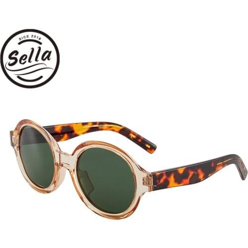 Sella Retro Vintage Fashion Men Women Round Sunglasses Classic Transparent Frame Street Style Summer Sun Glasses Eyewear