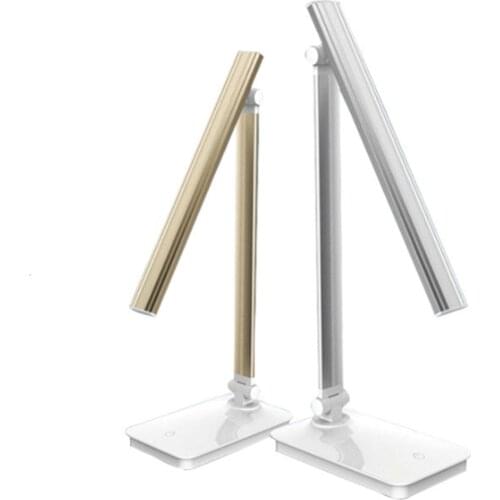 LED Desk Light Flicker Free Silver Gold Aluminum Body Foldable Portable Dimmable USB Powered CCT Adjustable With Rechargeable