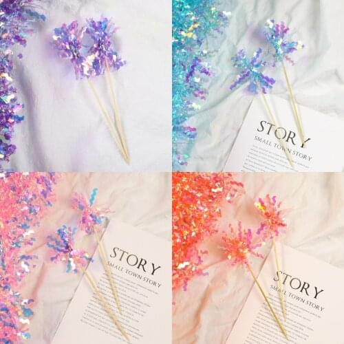 Rainbow Star Flowers Cake Toppers Cloud Cake Flags Decor Kids Birthday Party Cupcake Topper Wedding Party Birthday Cake Candles