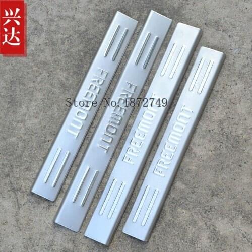 High quality Stainless steel Door Sill Scuff Plate panel kick step protector threshold For FIAT Freemont 2012-2014