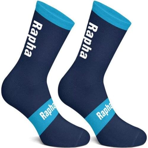 High quality Professional Brand Socks Breathable Road Bicycle Socks Men and Women Outdoor Sports Racing Cycling Socks Navy blue