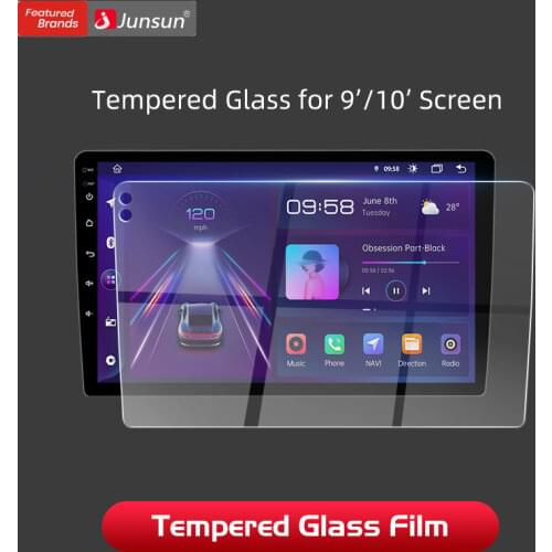 Junsun Car Radio Tempered Glass Film 9 and 10.1 inch Waterproof Scratch resistant Explosion proof screen protector buy 1 get 2
