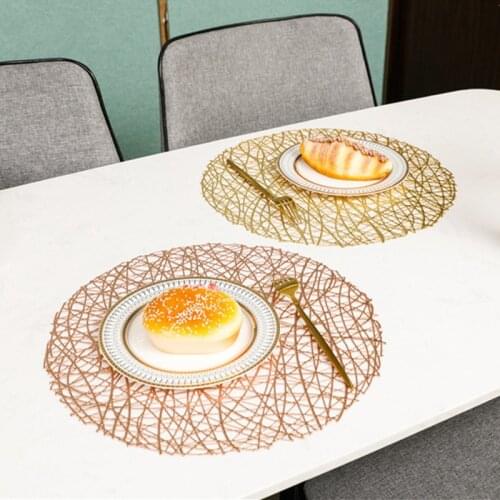 1pc PVC Hollow Insulation Coaster Pot Bowl Pads Home Christmas Wedding Decor Heat Resistant Round Placemat For Dining Table Mats