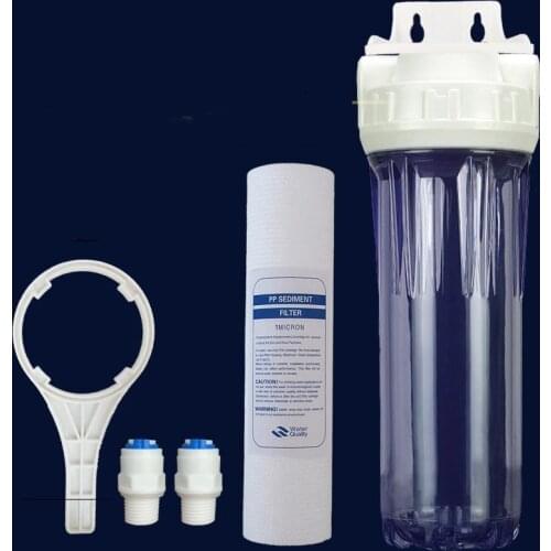 10 inch 1/2 1/4 quick connection pre filter wrenches water filter housing PP cotton connection From the aquarium Aquaristics