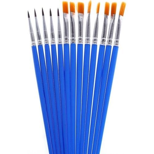 100Pcs/Set Fine Thin Hook Line Flat Nylon Pen Graffiti Acrylic Painted Paint Brush Drawing Art Watercolor Art Supplies Painting