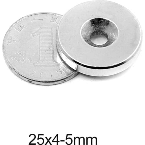 2~30PCS 25x4-5 Neodymium Magnet 25*4 Hole 5mm N35 Round Strong Countersunk Permanent Magnetic Magnets 25*4-5 Disc magnet 25x4