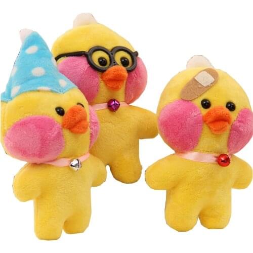 Hyaluronic Acid Cute Little Yellow Duck Plush Toy Doll Lalafanfan Duck Bag Small Pendant Keychain Gift for Chilld Girlfriend
