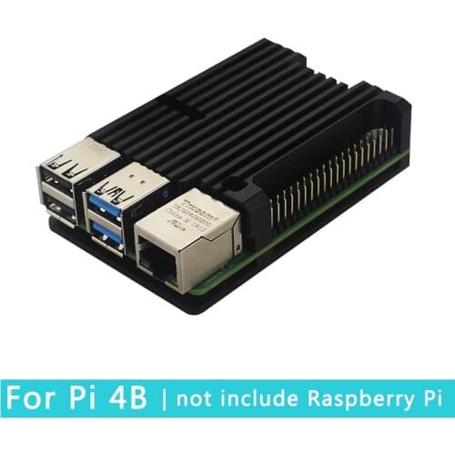 Raspberry Pi 4 Aluminum Case CNC Black Box Armour Shell for Raspberry Pi 4 Model B