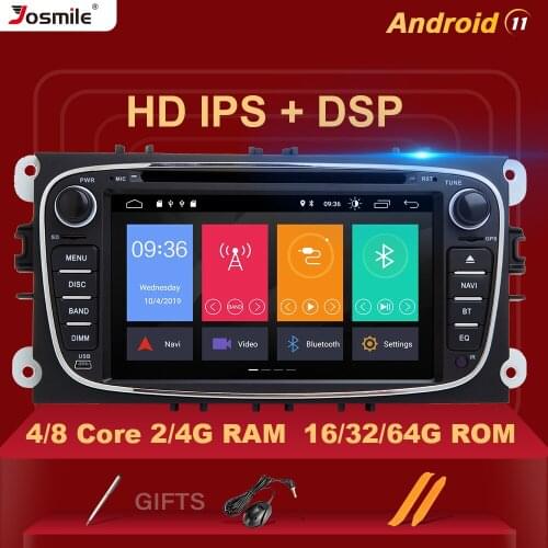 2 din Android 11 Car Radio For Ford Focus 2 Ford Mondeo 4 FordC-Max S-Max Kuga Galaxy Transit Connect Multimedia GPS Navigation