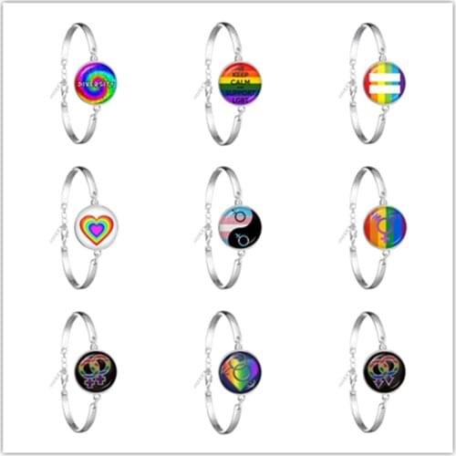 Gay Pride Chain Bracelet Same Sex LGBT Jewelry Gay Lesbian Pride With Rainbow Love Wins Gift Same Sex Marriage Love Gift