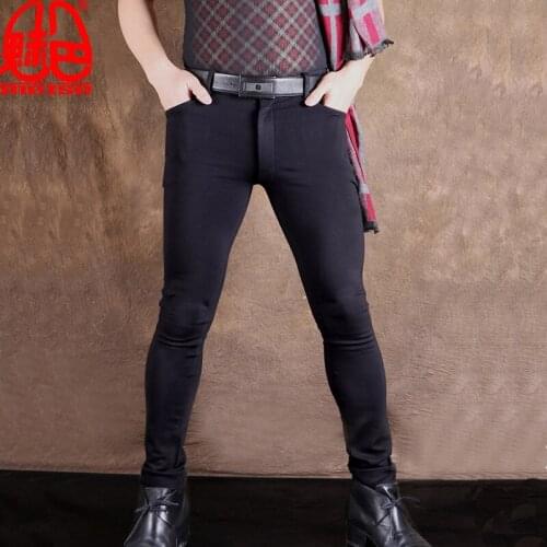 Sexy Men Plus Size Fashion High Elastic Leica Pencil Pants Casual Soft Comfortble Tight Trousers Erotic Lingerie Club Gay Wear