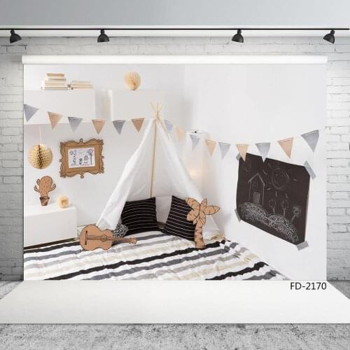 Children Room Bed Banner Vinyl Photography Background For Newborn Photographic Backdrop Photo Studio Baby Shower Photo Shootings