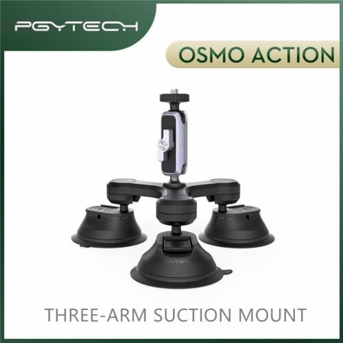 DJI PGYTECH Osmo Action Camera Three Arm Suction Mount Foldable Design Quick Release Pin for Smart phone and Action Camera