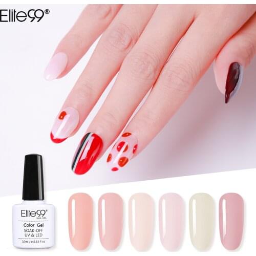 Elite99 French Nude Translucent Jelly UV Gel Polish Soak Off UV LED Nail Varnish Primer Gel Nail Polish Salon Nail Art Manicure