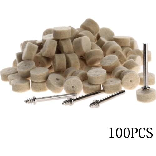 100 or 50 Pcs Car Cleaning Tools 13mm Wool Felt Polishing Buffing Round Wheel Grinding Pad 3.2mm Shanks For Dremel Rotary Tool