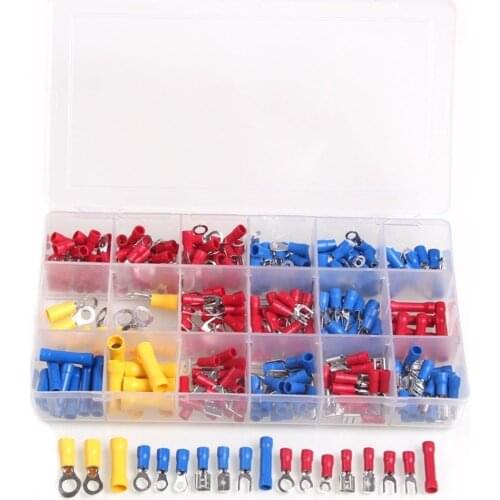 300PCS Assorted Full Insulated Electrical Wire Terminals Crimp Connector Kit Crimp Spade