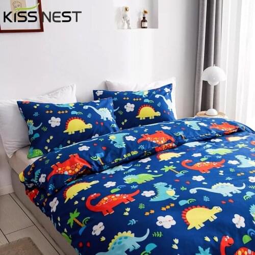 Era Of Dinosaurs For Children Bedding Set,Duvet Cover 200x200,Elastic Adjustable Fitted Sheet 140x190,1/2Pillowcase Baby Bedroom