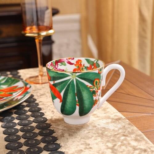 New Porcelain Rainforest Mug With Orange Box Luxury Birthday Wedding Gift Home Decor Good Quality Bone China Cup For Coffee Milk