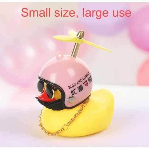 Small Yellow Duck Car Decoration Windbreaker Duckling with Helmet Car Accessories THJ99