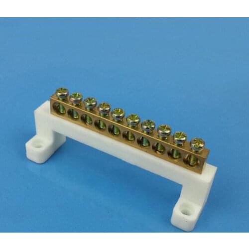 Copper wiring terminal blocks row Zero Ground 10 bit terminal connector