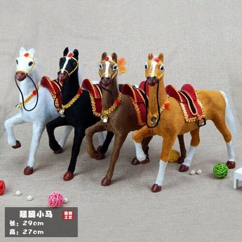 Pony white horse yellow horse Model decorative arts and crafts model animal statues sculpture Home wedding decoration dies