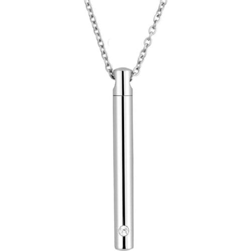 Stainless Steel Minimalist Bar Urn Necklace crystal Pendant Memorial Ashes Keepsake Exquisite Cremation Jewelry Fill Keepsake