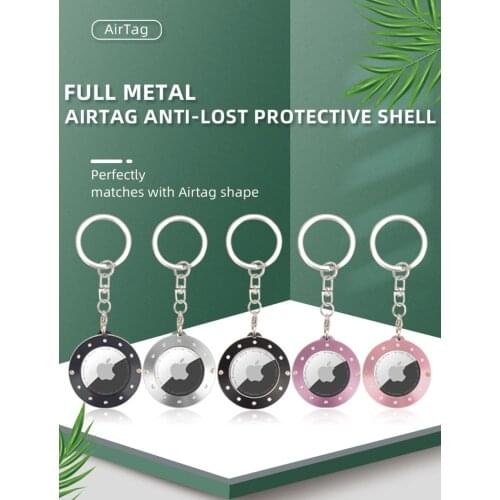 2021 NEW For Apple AirTag Metal Case Protector With Keychain Metal Shockproof Anti Scratch Fall Protect Shell Cover For AirTag