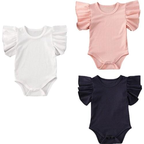 2020 New Arrivals Summer Newborn Infant Baby Girls Cotton Sleeveless Romper Jumpsuit Baby Clothing Outift