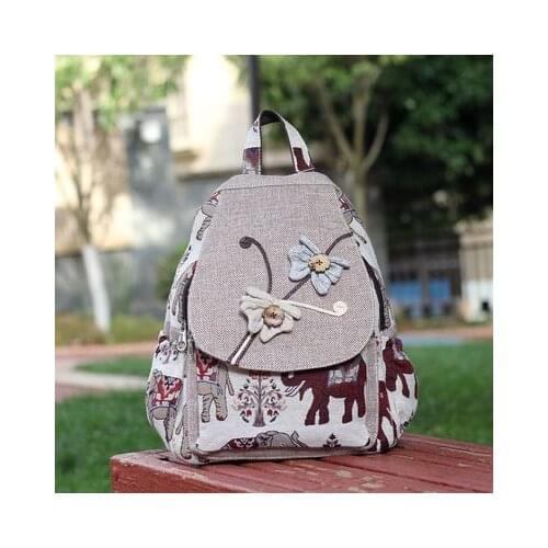 New coming national women string appliques backpacks!Nice bohemian embossing casual backrack All-match lady canvas backruck