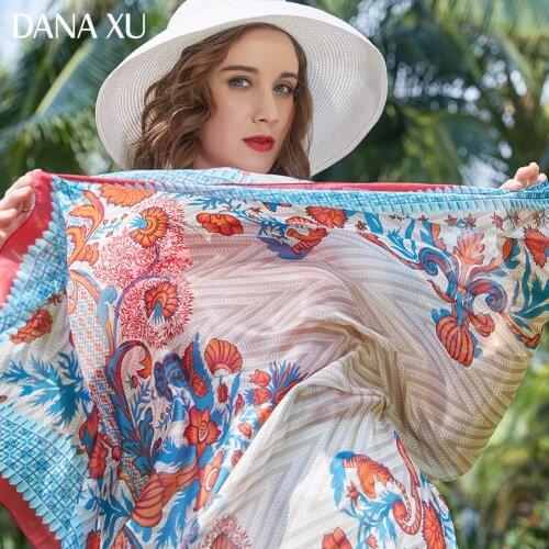 2019 Silk Long Scarf Luxury Brand Women New Design Beach Blanket Shawl Wear Swimwear Bandana Hijab Face Shield Foulard 245*110cm