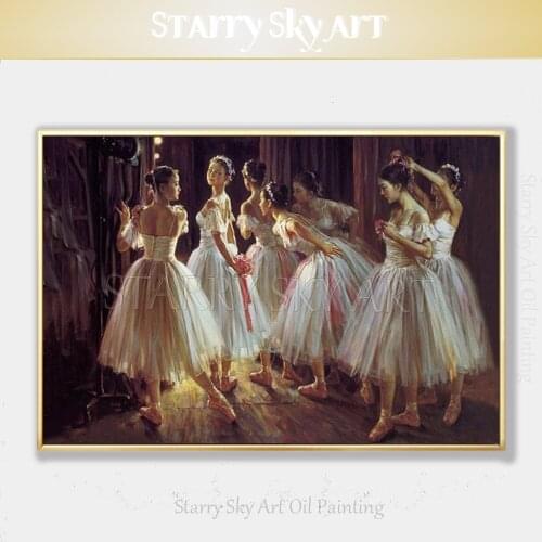 Professional Artist Hand-painted High Quality Ballet Dancer Figures Oil Painting Hand-painted 7 Ballerina Portraits Oil Painting