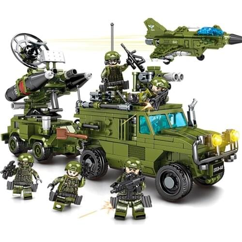 819PCS Sembo Educational Building Blocks Toys For Kids DIY Birthday Gift Truck Plane Vehicle 8 IN 1 Tank Models Small Bricks