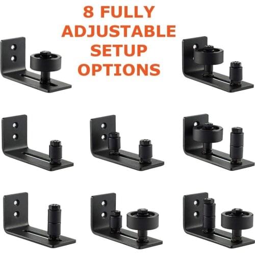 Adjustable Bottom Guide Floor Sliding Barn Door Floor Guide Roller Bottom Stay Roller with 8 In One Setups