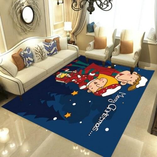 Merry Christmas Carpets Soft Flannel 3D Printed Rugs Mat Rugs Anti-slip Large Rug Carpet Home Decoration Style-1