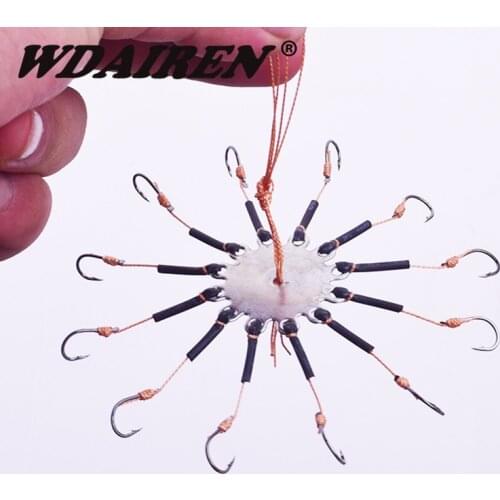 2pcs/lot Fishhooks for Fishing Flap Explosion String Hook Prevent Winding Lines with Hose 7-10# Carbon Steel Hooks Pesca