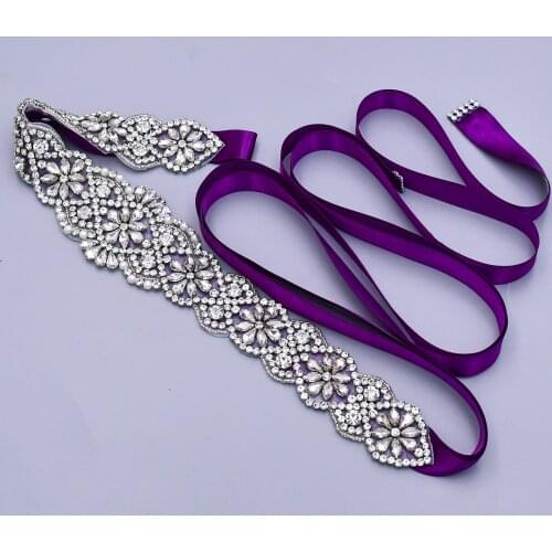 S161B New Sparkly Diamond Sash Wedding Bridal Dress Accessories Bride Bridesmaid Dresses Belts Women Prom Evening Dresses Belt