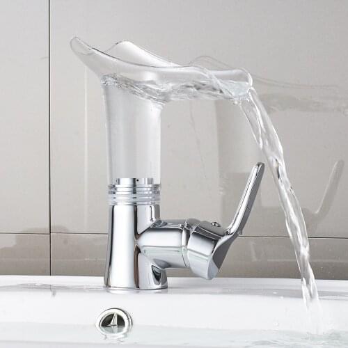 Basin Faucets Waterfall faucet for Bathroom Basin Mixer Tap Single Handle Sink Mixer Tap Deck Mounted Bathroom Torneiras 855013