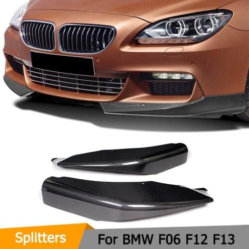 Carbon Fiber Front Bumper Corner Protector Splitters For BMW F06 F12 F13 M Sport Diffuser Lip 2012-2016 Convertible 650I