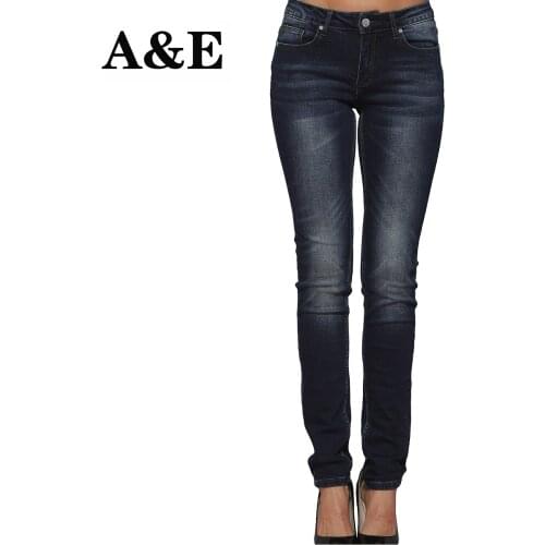 Alice & Elmer Skinny Women Jeans Shortened Woman Jeans For Girls Stretch Mid Waist Jeans Female Pants