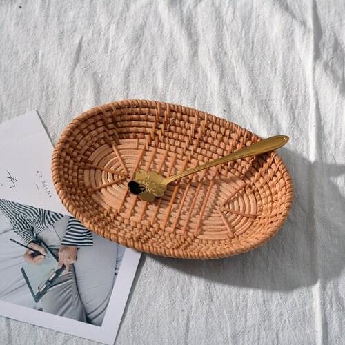 Vietnam Autumn Rattan Woven Storage Snack Candy Coffee Table Top Sundries Handmade Small Basket