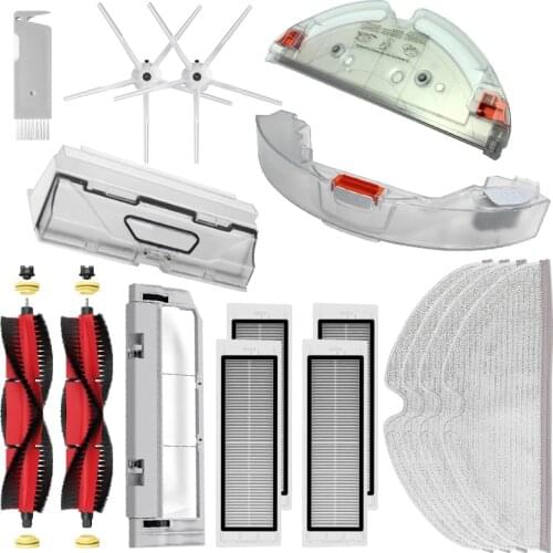 For XiaoMi Roborock s5 Max s6 MaxV s6 Pure Vacuum Spare Parts Water Tank Dust Box HEPA Filter Main Brush Mop Cloth Side Brush