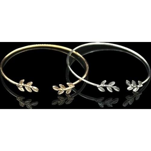 1 pc Womens Jewelry Bracelet Simple Leaves open bangle h bracelet
