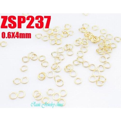 0.6x4mm plated golden color stainless steel jump rings 500-1000pcs/lot DIY necklace accessories chains parts