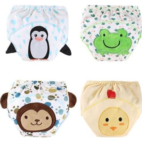 10pcs/Lot Cartoon Animal Shaped Cloth Diaper Training Pants Trousers Gifts Suit 6-15kg