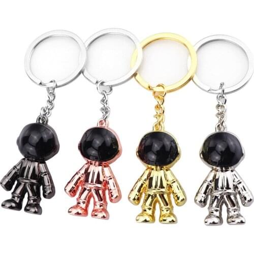 100Pcs Personalized Favor For Wedding Engagement Birthday Bridal Baby Shower Spaceman Robot Design Key Chain Ring Pendant Gift